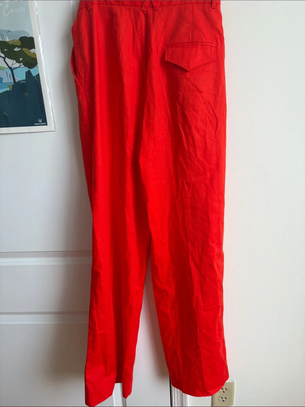 Banana Republic Red Wide-Leg Chinos
